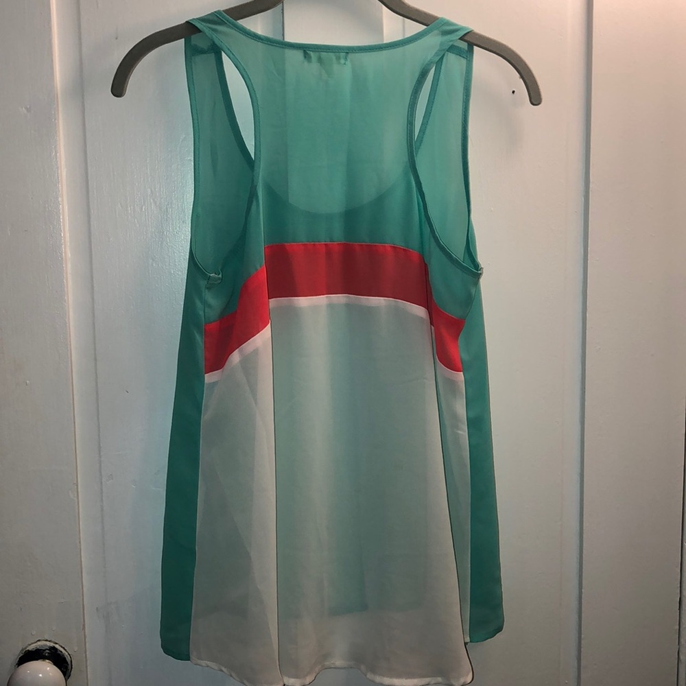 Colorblock Sheer Tank - Picture 2 of 2